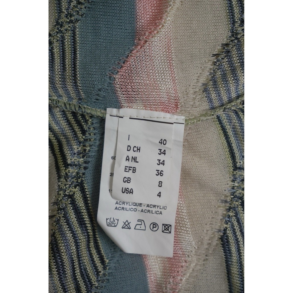 Missoni V Neck Striped Knit Sweater Top Wool Blend Made in Italy US 4 - Picture 4 of 6